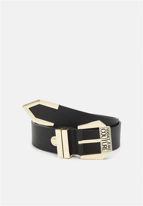 versace jeans leather belt black|Versace Jeans couture chain belt.